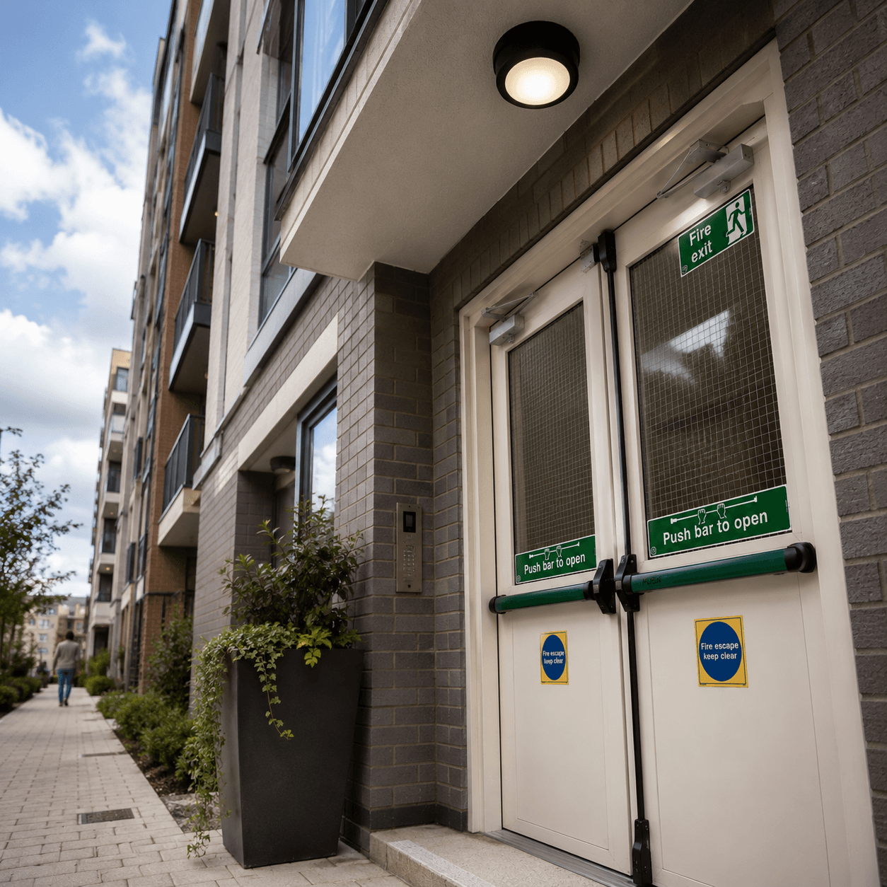 Residential fire door environment